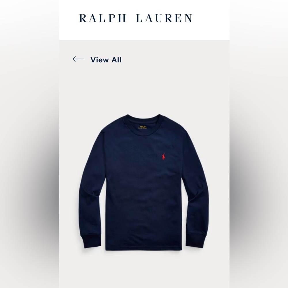 Boys Polo Ralph Lauren Cotton Jersey Long Sleeve T-Shirt